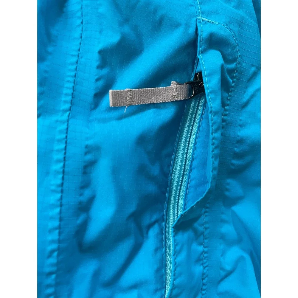 The North Face Girls Medium 10/12 HyVent Rain Jacket Blue Waterproof Hooded